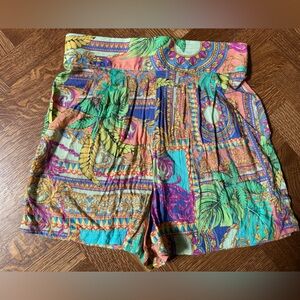 LULI FAMA‎ Revolve High Waisted Shorts Positano Colorful Beachy Travel Summer M